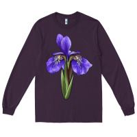 Plum Iris Flower Illustrations Long Sleeve Tee - LillyAllenDesigns