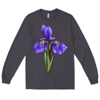 Smoke Iris Flower Illustrations Long Sleeve Tee - LillyAllenDesigns