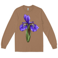 Toasted Coconut Iris Flower Illustrations Long Sleeve Tee - LillyAllenDesigns