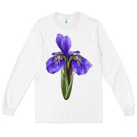 White Iris Flower Illustrations Long Sleeve Tee - LillyAllenDesigns