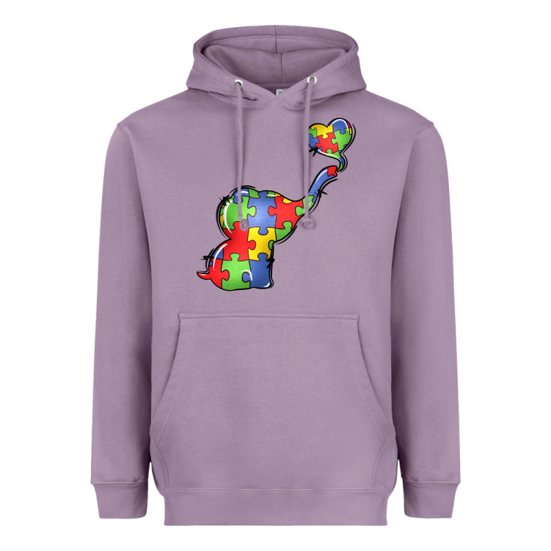 Autism Awareness Elephant Heavyweight Hoodie by LillyAllenDesigns | Teevron