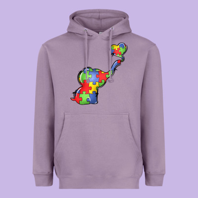 Autism Awareness Elephant Heavyweight Hoodie Designed By Lillyallendesigns