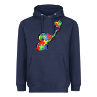 Navy autism awareness elephant Heavyweight Hoodie - LillyAllenDesigns