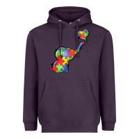 Plum autism awareness elephant Heavyweight Hoodie - LillyAllenDesigns
