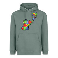 Sage autism awareness elephant Heavyweight Hoodie - LillyAllenDesigns