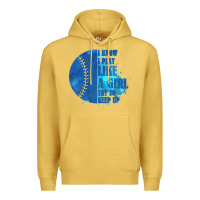 Antique Gold I Know I Play Like A Girl Try To Keep Up Softball Premium Hoodie - Bettercallsaul