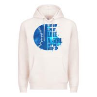 Pale Pink I Know I Play Like A Girl Try To Keep Up Softball Premium Hoodie - Bettercallsaul