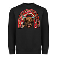 Black valentines highland cow rainbow Heavyweight Sweatshirt - JahusDesignShop