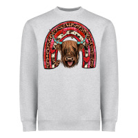 Heather Grey valentines highland cow rainbow Heavyweight Sweatshirt - JahusDesignShop