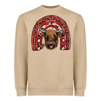 Valentines Highland Cow Rainbow Heavyweight Sweatshirt | Teevron