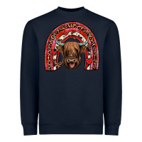 Navy valentines highland cow rainbow Heavyweight Sweatshirt - JahusDesignShop