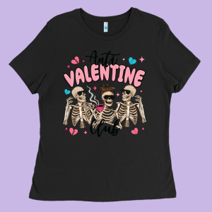 Anti Valentine Club Ladies Tee Designed By Maliassmallbusiness