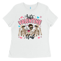White anti valentine club Ladies Tee - MaliasSmallBusiness
