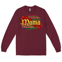 Burgundy Latina mama with serape and roses Long Sleeve Tee - Jasminsmagicworld