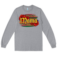 Heather Grey Latina mama with serape and roses Long Sleeve Tee - Jasminsmagicworld