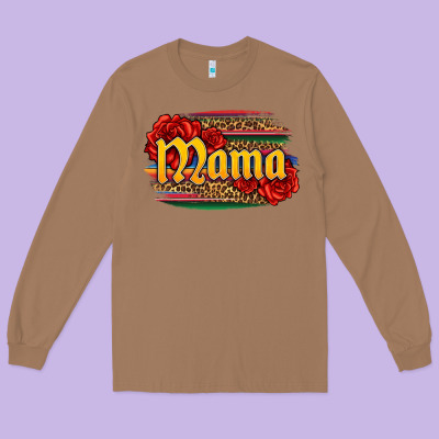 Latina Mama With Serape And Roses Long Sleeve Tee Designed By Jasminsmagicworld