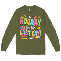 Army Green hooray for the last day white Long Sleeve Tee - JahusDesignShop
