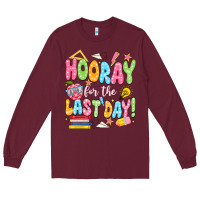 Burgundy hooray for the last day white Long Sleeve Tee - JahusDesignShop
