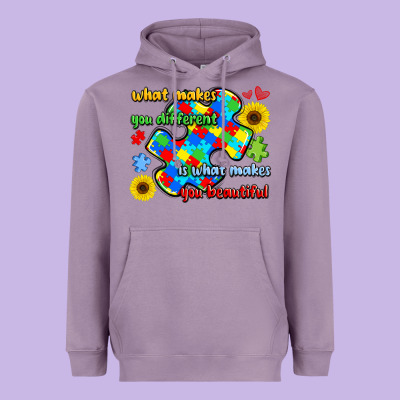 What Makes You Different Is What Makes  You Beauti Heavyweight Hoodie Designed By Lillyallendesigns