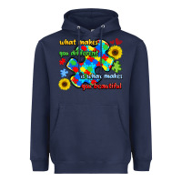 Navy what makes you different is what makes  you beauti Heavyweight Hoodie - LillyAllenDesigns