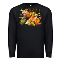 Black Fall Vibes Fox Premium Sweatshirt - LillyAllenDesigns