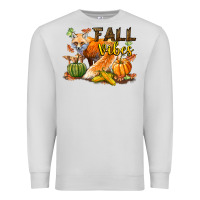 Dove Grey Fall Vibes Fox Premium Sweatshirt - LillyAllenDesigns
