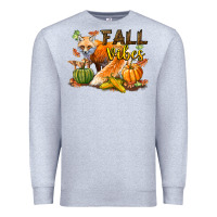 Heather Grey Fall Vibes Fox Premium Sweatshirt - LillyAllenDesigns