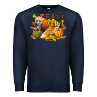 Navy Fall Vibes Fox Premium Sweatshirt - LillyAllenDesigns