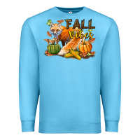 Ocean Blue Fall Vibes Fox Premium Sweatshirt - LillyAllenDesigns