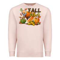 Pale Pink Fall Vibes Fox Premium Sweatshirt - LillyAllenDesigns