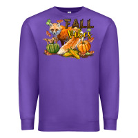 Purple Fall Vibes Fox Premium Sweatshirt - LillyAllenDesigns