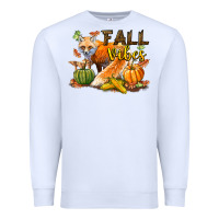 White Fall Vibes Fox Premium Sweatshirt - LillyAllenDesigns