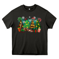 Asphalt christmas trees with football Heavy Core Tee - Zillion Design Studio