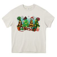 Cream christmas trees with football Heavy Core Tee - Zillion Design Studio
