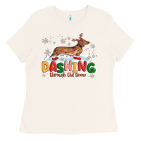 Bone dachshund through the snow Ladies Tee - MaliasSmallBusiness