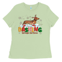 Matcha dachshund through the snow Ladies Tee - MaliasSmallBusiness