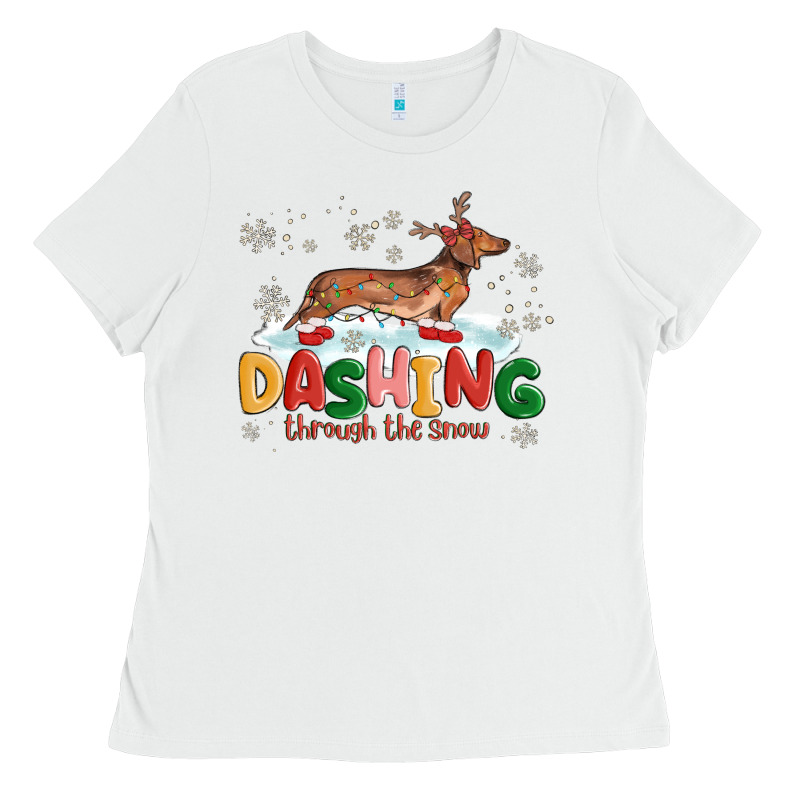 Dachshund Through The Snow Ladies Tee by MaliasSmallBusiness | Teevron
