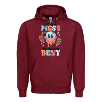 Burgundy bit of a mess but doing my best Zipper Hoodie - MaliasSmallBusiness