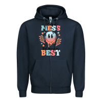 Navy bit of a mess but doing my best Zipper Hoodie - MaliasSmallBusiness