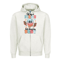 Oatmeal Heather bit of a mess but doing my best Zipper Hoodie - MaliasSmallBusiness