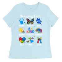 Baby Blue god says i am autism Ladies Tee - JahusDesignShop