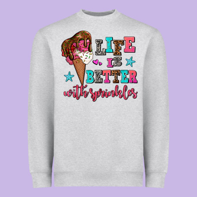 Life Is Better With Sprinkles Heavyweight Sweatshirt Designed By Adodesignshop