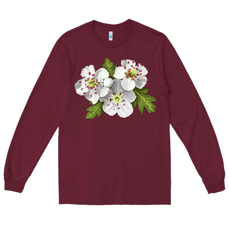 Hawthorn Flower Illustrations Long Sleeve Tee by LillyAllenDesigns | Teevron