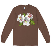 Chestnut Hawthorn Flower Illustrations Long Sleeve Tee - LillyAllenDesigns