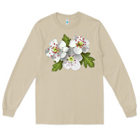 Mushroom Hawthorn Flower Illustrations Long Sleeve Tee - LillyAllenDesigns