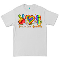 Dove Grey peace love equality Premium Tee - texasbilliewilder