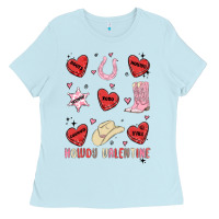 Baby Blue howdy valentine copy Ladies Tee - MaliasSmallBusiness