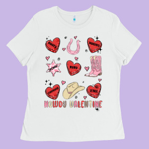 Howdy Valentine Copy Ladies Tee Designed By Maliassmallbusiness