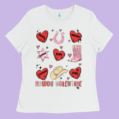 Ladies Tee howdy valentine copy