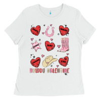 White howdy valentine copy Ladies Tee - MaliasSmallBusiness